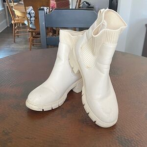 Cream Ankle Boots